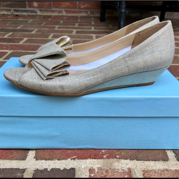 Butter of London Santana Gold Peep-Toe Wedge - Picture 5 of 7